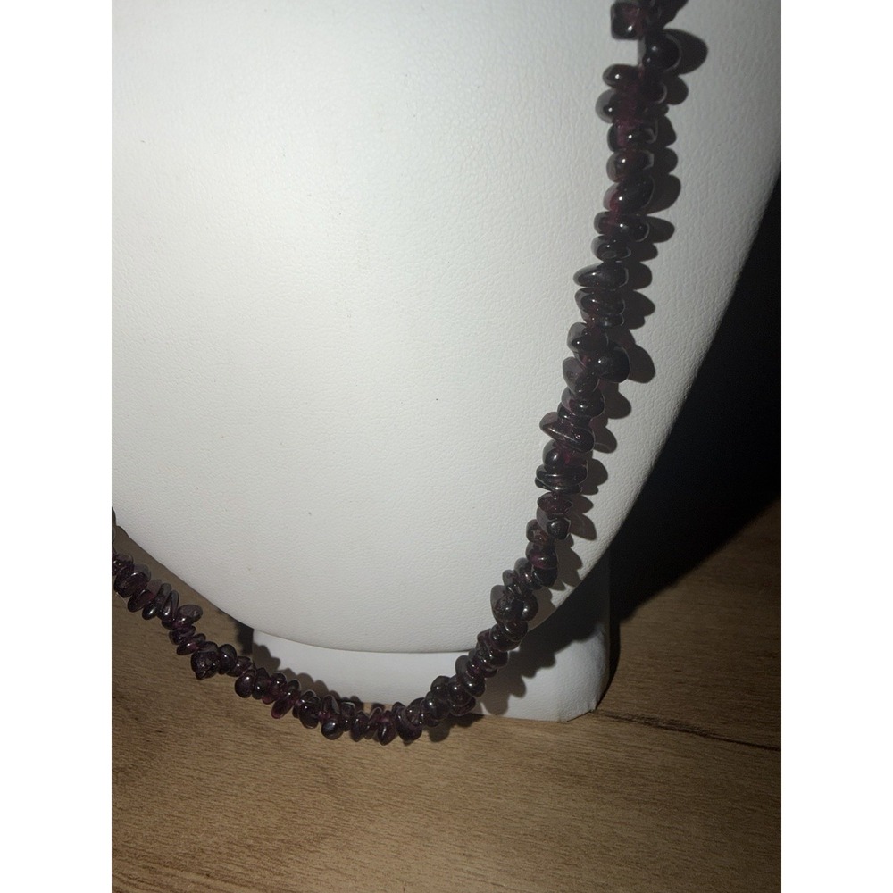 Vintage Garnet Dark Purple Bead Chip Necklace